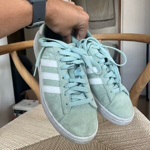 Adidas Campus sneakers, I would say a mint green tone.